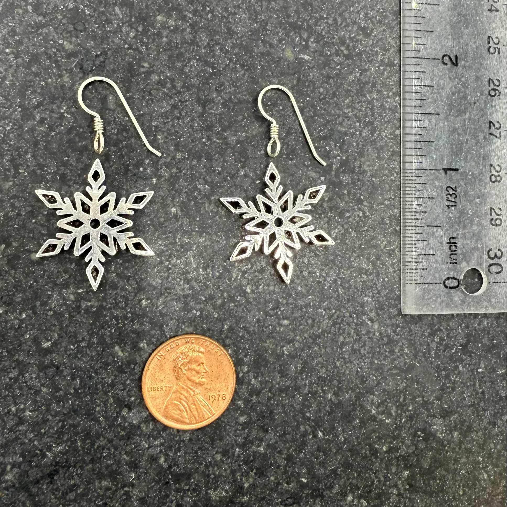 Snowflake Earrings - Sterling Silver - Patrick Adair Supplies