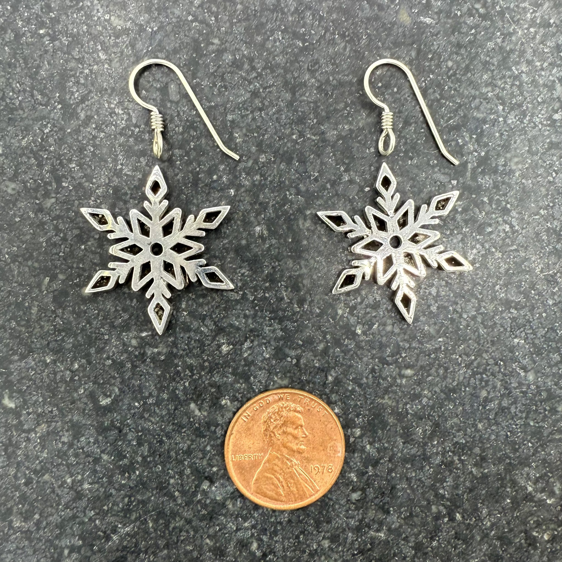 Snowflake Earrings - Sterling Silver - Patrick Adair Supplies