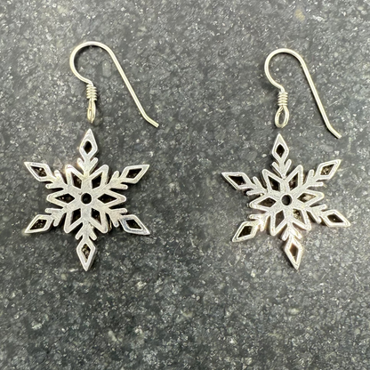 Snowflake Earrings - Sterling Silver - Patrick Adair Supplies