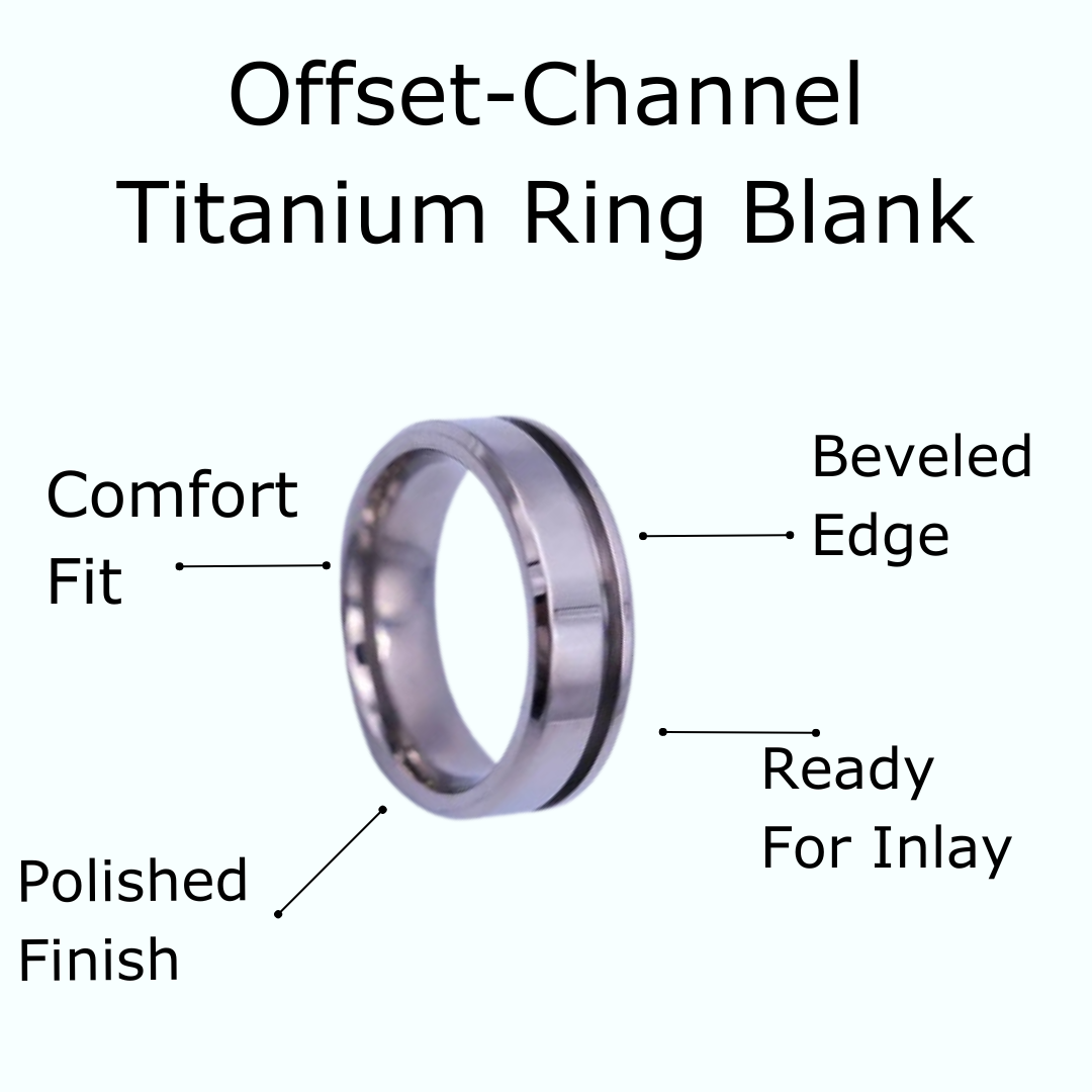 5 Pack - Titanium Ring Blanks Offset Channel - Patrick Adair Supplies