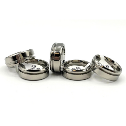 5 Pack - Titanium Ring Blanks Offset Channel - Patrick Adair Supplies