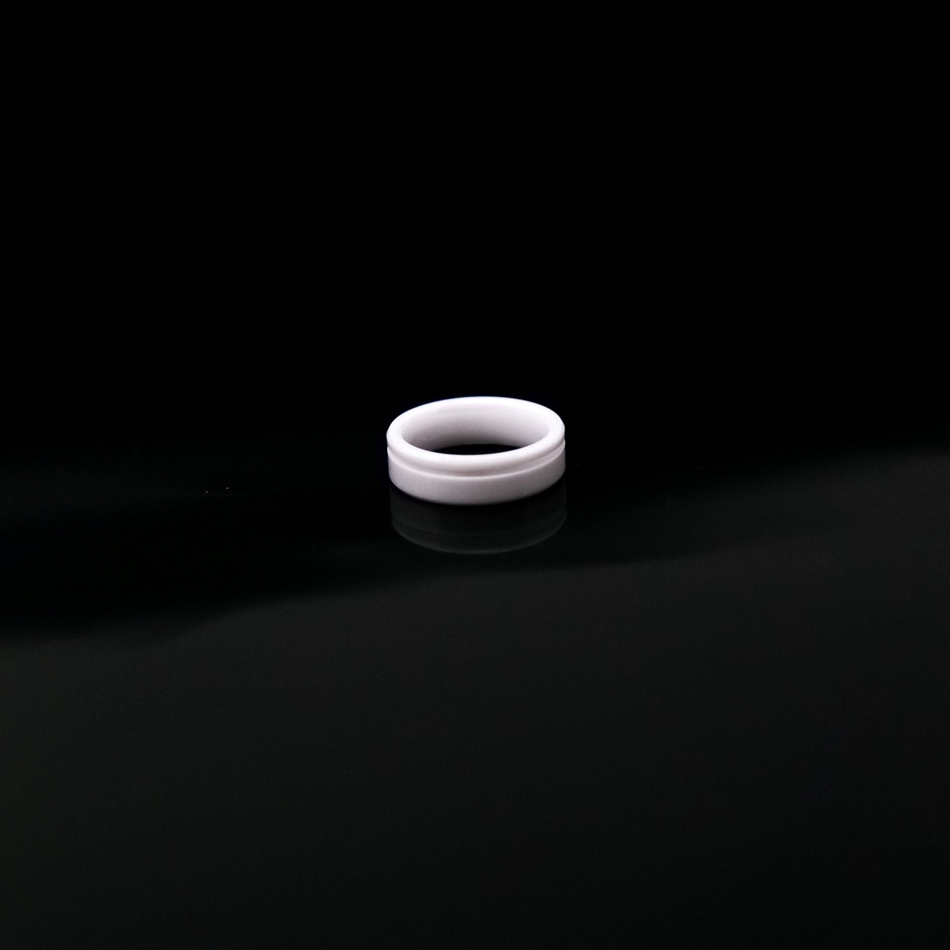White Ceramic Ring Blank Offset Channel - Patrick Adair Supplies