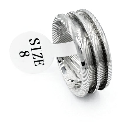 Damascus Steel Double-Channel Ring Blanks