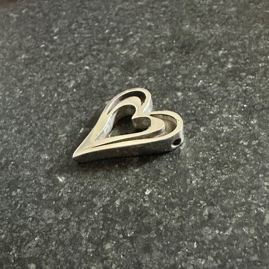 Sterling Silver Heart Pendant Blank - Small Size