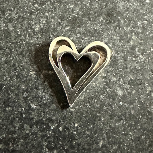 Sterling Silver Heart Pendant Blank - Medium Size