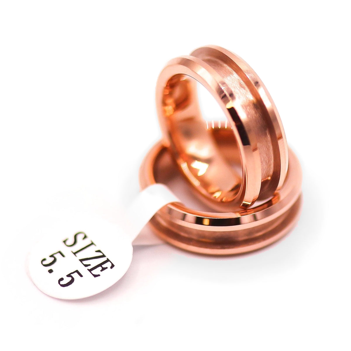 Rose Gold-Plated Tungsten Ring Blank