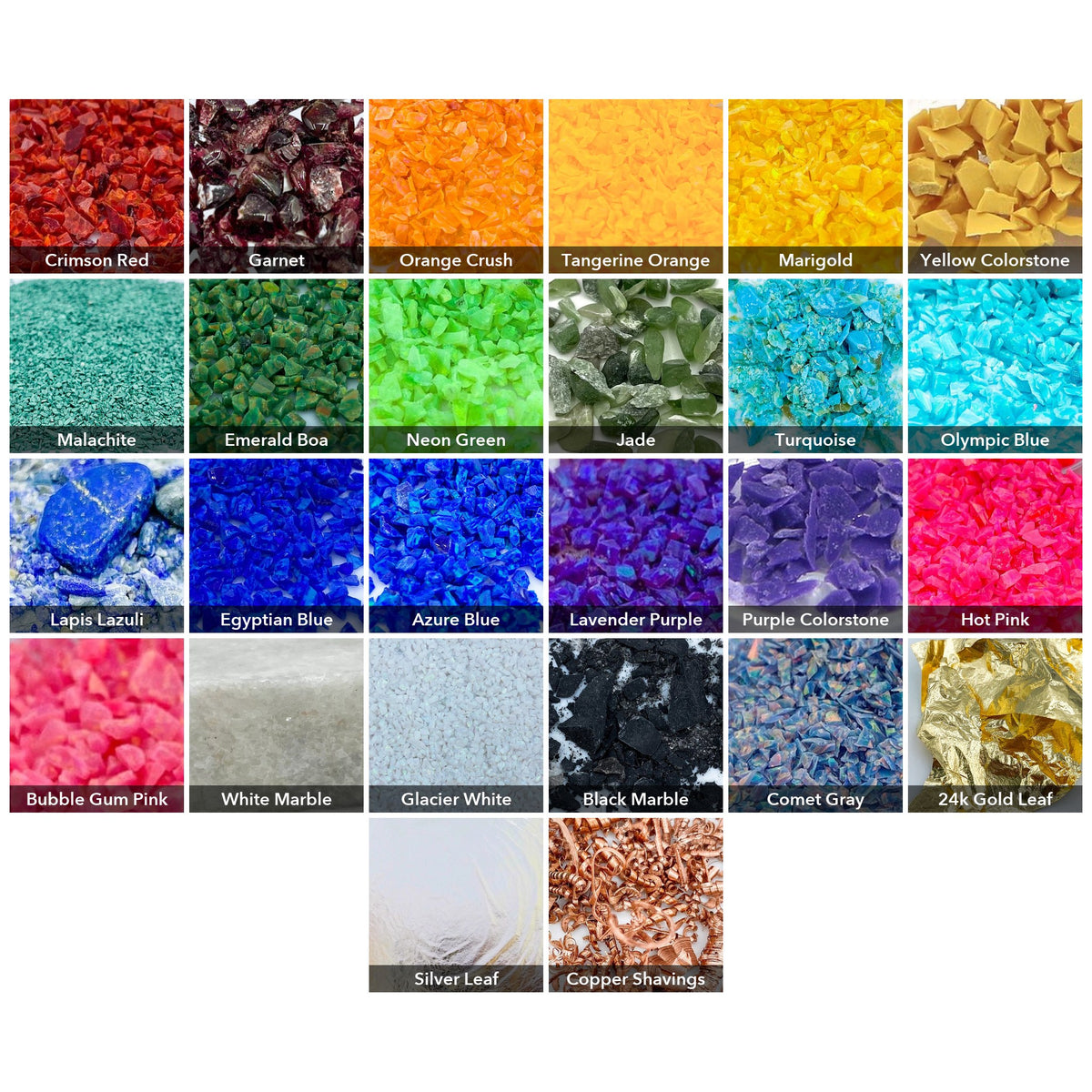 All 26 True Color inlays you can pick for the kit, named