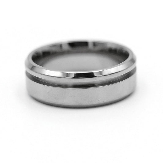 Tungsten Ring Blank Offset Channel