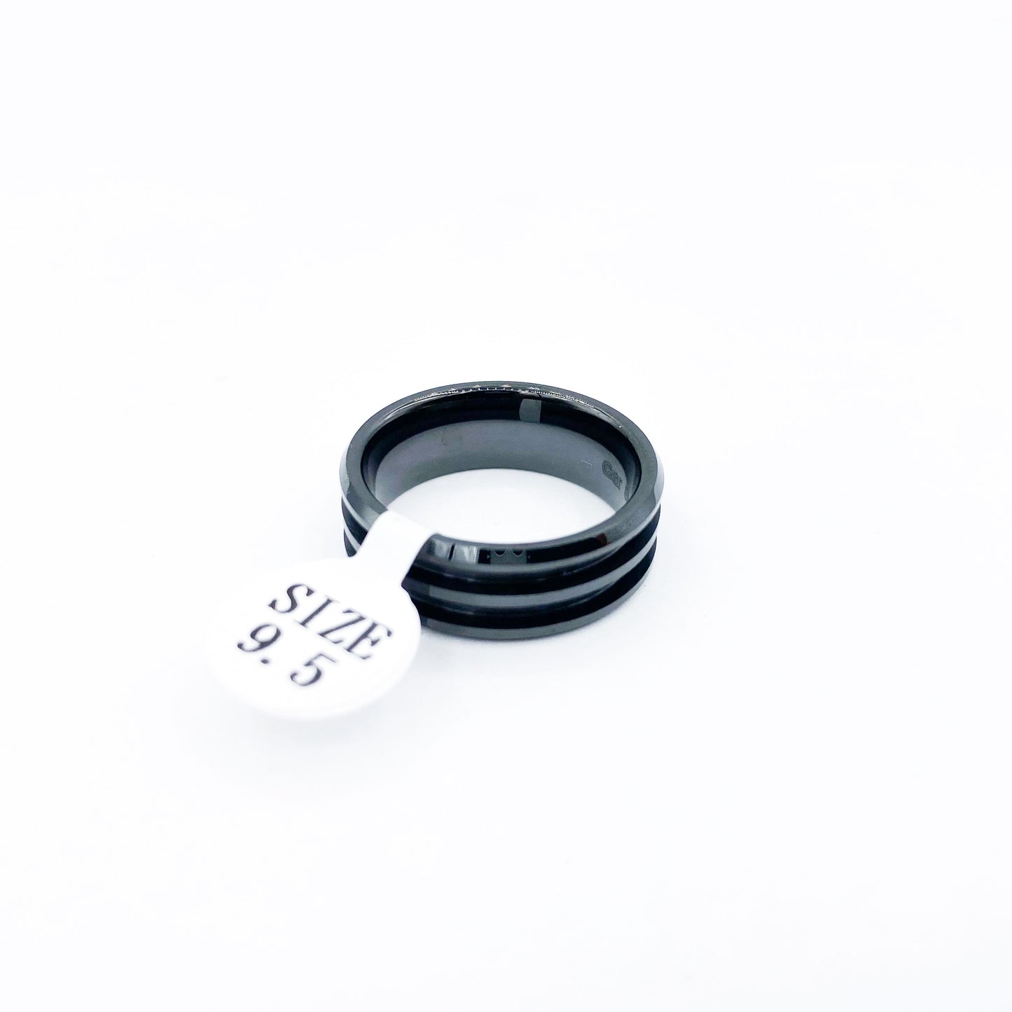 Black Ceramic Double-Channel Ring Blanks - Patrick Adair Supplies