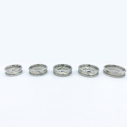 5 Pack - Damascus Steel Ring Blank - Patrick Adair Supplies