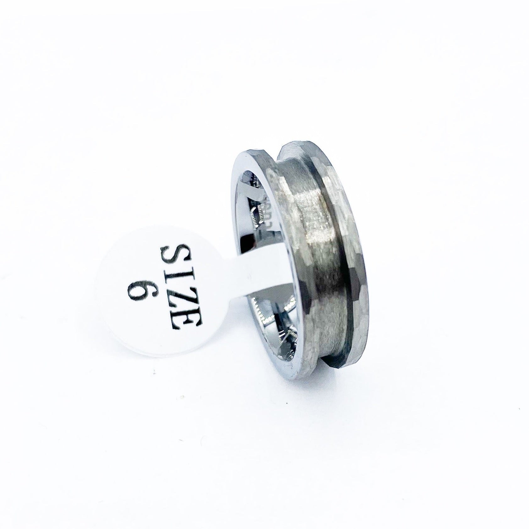 5 Pack - Hammered Tungsten Ring Blank - Patrick Adair Supplies