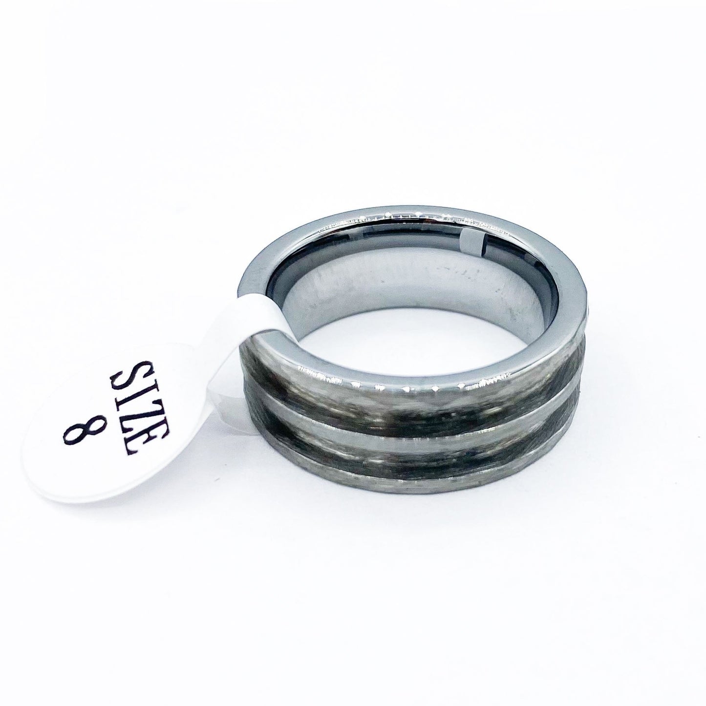 Hammered Tungsten Double-Channel Ring Blanks - Patrick Adair Supplies