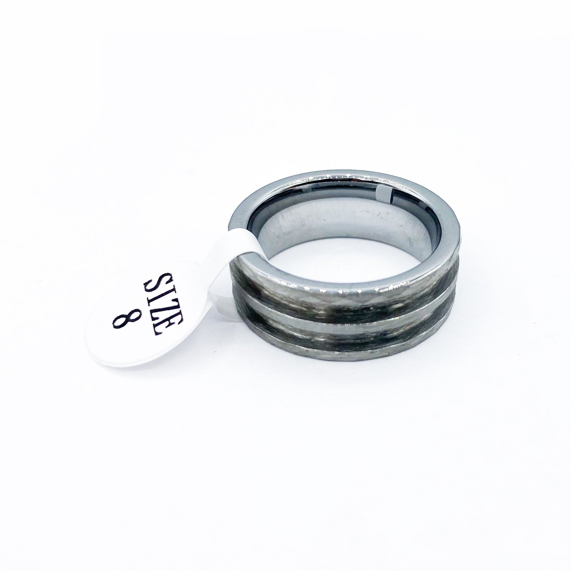 Hammered Tungsten Double-Channel Ring Blanks - Patrick Adair Supplies