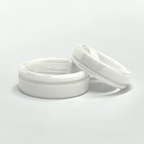 White Ceramic Ring Blank Offset Channel - Patrick Adair Supplies