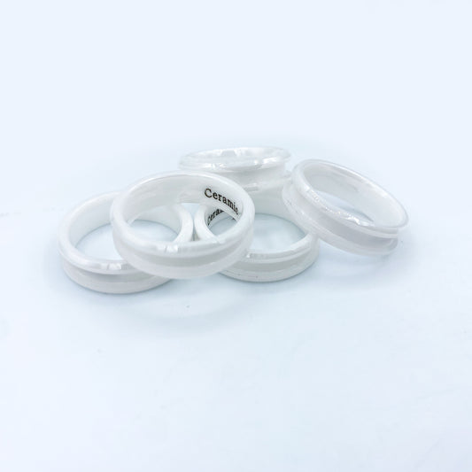5 Pack - White Ceramic Ring Blank - Patrick Adair Supplies