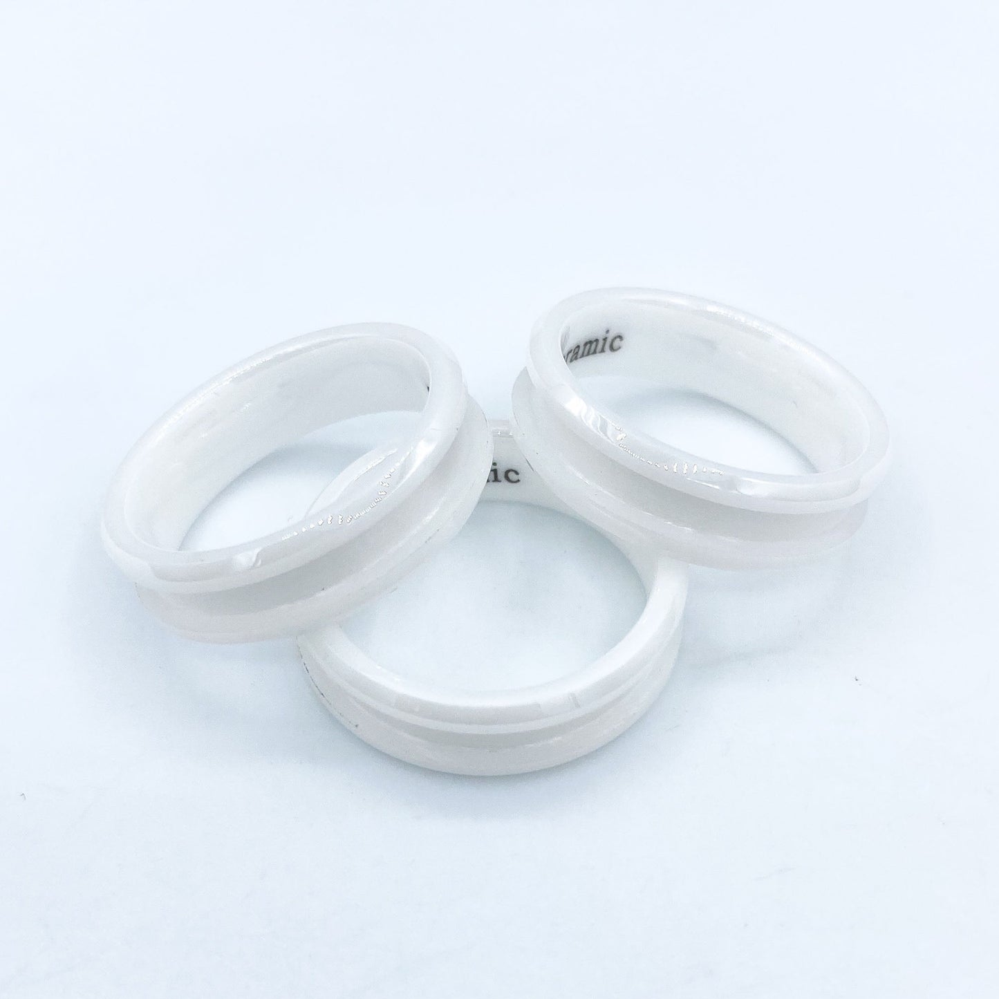 10 Pack - White Ceramic Ring Blank - Patrick Adair Supplies